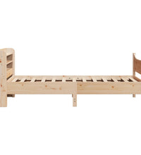 Massivholzbett mit Kopfteil 75x190 cm Kiefer