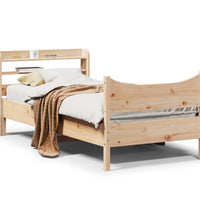 Massivholzbett mit Kopfteil 75x190 cm Kiefer