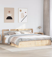 Massivholzbett mit Kopfteil 200x200 cm Kiefer