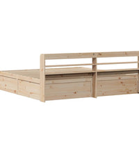 Massivholzbett mit Kopfteil 200x200 cm Kiefer