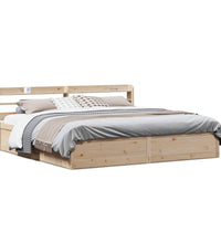 Massivholzbett mit Kopfteil 200x200 cm Kiefer