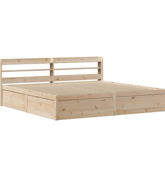 Massivholzbett mit Kopfteil 180x200 cm Kiefer