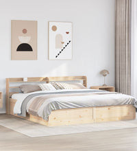 Massivholzbett mit Kopfteil 180x200 cm Kiefer