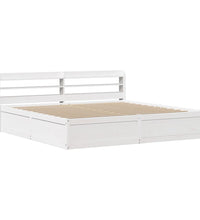 Massivholzbett mit Kopfteil Weiß 180x200 cm Kiefer