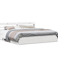 Massivholzbett mit Kopfteil Weiß 180x200 cm Kiefer