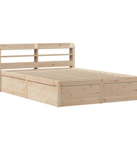 Massivholzbett mit Kopfteil 160x200 cm Kiefer