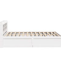 Massivholzbett mit Kopfteil Weiß 160x200 cm Kiefer