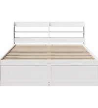 Massivholzbett mit Kopfteil Weiß 150x200 cm Kiefer