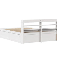 Massivholzbett mit Kopfteil Weiß 150x200 cm Kiefer