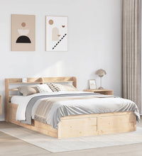 Massivholzbett mit Kopfteil 140x200 cm Kiefer