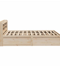Massivholzbett mit Kopfteil 140x200 cm Kiefer