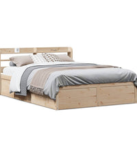 Massivholzbett mit Kopfteil 140x200 cm Kiefer
