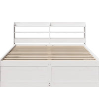 Massivholzbett mit Kopfteil Weiß 140x200 cm Kiefer