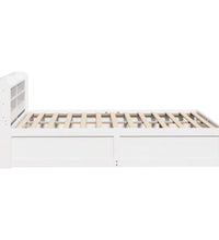 Massivholzbett mit Kopfteil Weiß 140x200 cm Kiefer