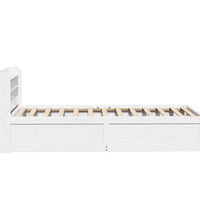 Massivholzbett mit Kopfteil Weiß 100x200 cm Kiefer