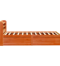 Massivholzbett mit Kopfteil Wachsbraun 90x200 cm Kiefer