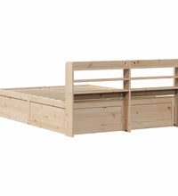 Massivholzbett mit Kopfteil 140x190 cm Kiefer