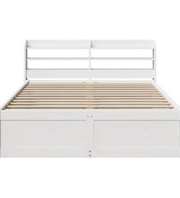 Massivholzbett mit Kopfteil Weiß 140x190 cm Kiefer