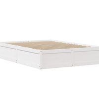 Massivholzbett mit Kopfteil Weiß 140x190 cm Kiefer