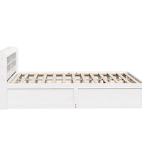 Massivholzbett mit Kopfteil Weiß 140x190 cm Kiefer