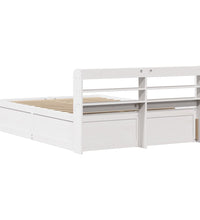 Massivholzbett mit Kopfteil Weiß 140x190 cm Kiefer