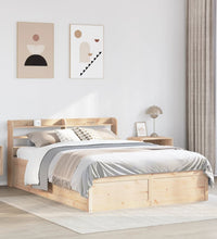 Massivholzbett mit Kopfteil 135x190 cm Kiefer