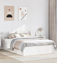 Massivholzbett mit Kopfteil Weiß 135x190 cm Kiefer