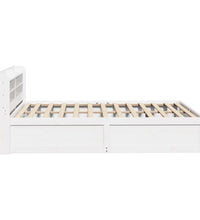 Massivholzbett mit Kopfteil Weiß 135x190 cm Kiefer