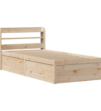 Massivholzbett mit Kopfteil 75x190 cm Kiefer