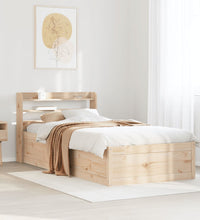 Massivholzbett mit Kopfteil 75x190 cm Kiefer