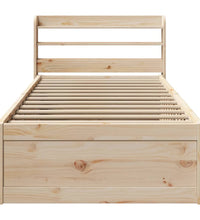 Massivholzbett mit Kopfteil 75x190 cm Kiefer