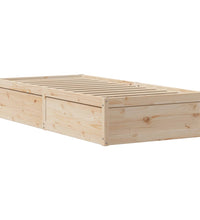 Massivholzbett mit Kopfteil 75x190 cm Kiefer