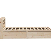 Massivholzbett mit Kopfteil 75x190 cm Kiefer