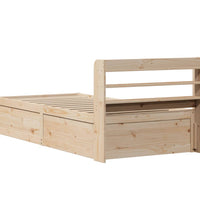 Massivholzbett mit Kopfteil 75x190 cm Kiefer