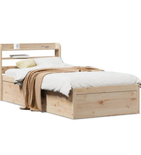 Massivholzbett mit Kopfteil 75x190 cm Kiefer