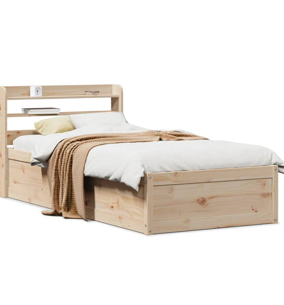 Massivholzbett mit Kopfteil 75x190 cm Kiefer