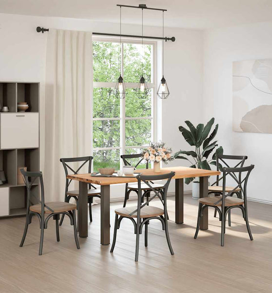 Esstisch Hellbraun 180x80x74 cm Massivholz Eiche Rechteckig