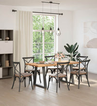 Esstisch Hellbraun 180x80x74 cm Massivholz Eiche Rechteckig