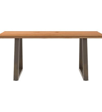 Esstisch Hellbraun 180x80x74 cm Massivholz Eiche Rechteckig