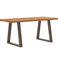 Esstisch Hellbraun 180x80x74 cm Massivholz Eiche Rechteckig