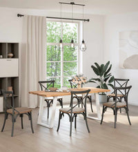 Esstisch Hellbraun 180x80x74 cm Massivholz Eiche Rechteckig