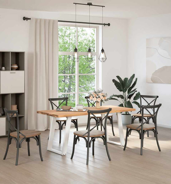 Esstisch Hellbraun 180x80x74 cm Massivholz Eiche Rechteckig