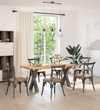 Esstisch Hellbraun 180x80x74 cm Massivholz Eiche Rechteckig