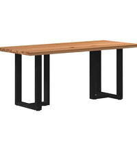 Esstisch Hellbraun 180x80x74 cm Massivholz Eiche Rechteckig