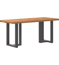 Esstisch Hellbraun 180x80x74 cm Massivholz Eiche Rechteckig