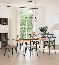 Esstisch Hellbraun 180x80x74 cm Massivholz Eiche Rechteckig