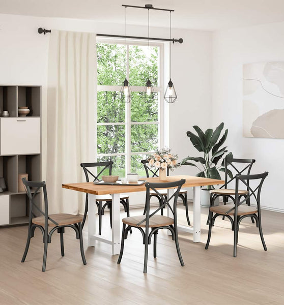 Esstisch Hellbraun 180x80x74 cm Massivholz Eiche Rechteckig