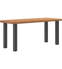 Esstisch mit Baumkanten 180x80x74cm Massivholz Eiche Rechteckig