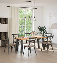 Esstisch mit Baumkanten 180x80x74cm Massivholz Eiche Rechteckig