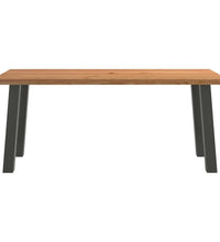 Esstisch mit Baumkanten 180x80x74cm Massivholz Eiche Rechteckig